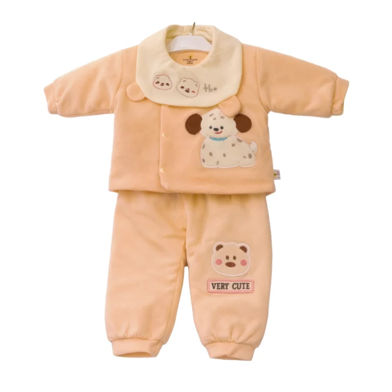 Baby Winter Fleece Suit Set (Top & Pant) - Cute Cartoon Design (0–15 Months)