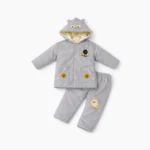 Baby Boy/Girl Winter Hooded Fleece Suit Set (Top & Pant) | Warm Soft Premium Quality | 1–2 Years
