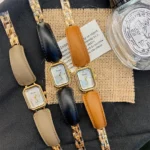 Women's Vintage Square Dial Watch with Premium Leather Strap – Luxury Quartz Timepiece - Image 3