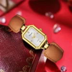 Women's Vintage Square Dial Watch with Premium Leather Strap – Luxury Quartz Timepiece - Image 2