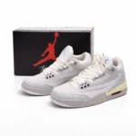 Air Jordan 4 Sneakers White and Light Grey - Clean Casual Look.