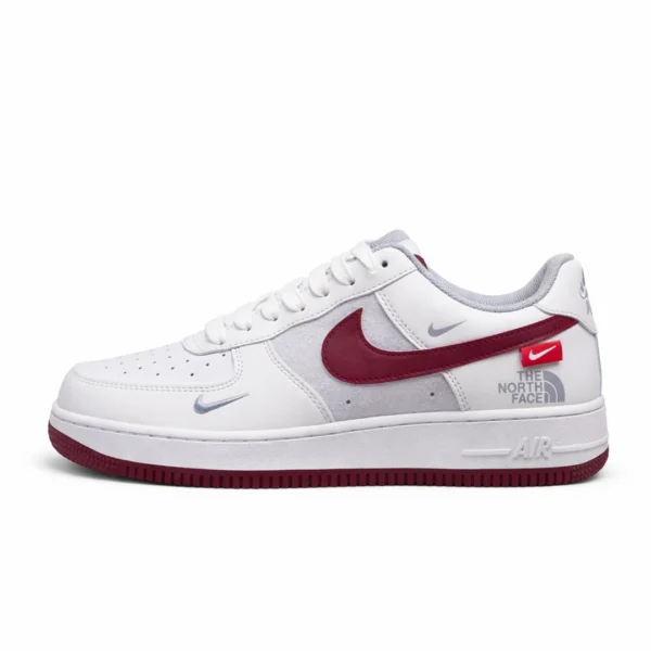 Men’s Premium Air Low Sneakers – White, Grey & Maroon (China Import)
