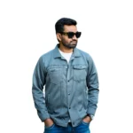 Men’s Premium Suede Finish Snap-Button Jacket (Steel Grey / Sand Beige / Jet Black / Olive Green)