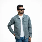 Men’s Premium Suede Finish Snap-Button Jacket (Steel Grey / Sand Beige / Jet Black / Olive Green)