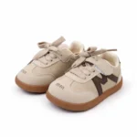 Pair of stylish imported children's shoes beige color for school and play