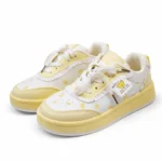 Top view of cute bear print casual shoes for girls in Bangladesh.