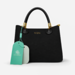 boSha women's black elegant textured handbag for office BD