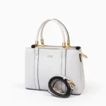 Off-white formal office handbag for ladies with detachable shoulder strap