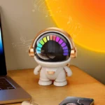 Cute astronaut wireless mini speaker with RGB LED face light for desk decor BD