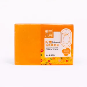 Yalanxiaobai Lemon Essential Oil Soap 200g Orange Bar for Oil Control.