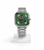 Premium square skeleton mechanical watch with green dial and stainless steel strap