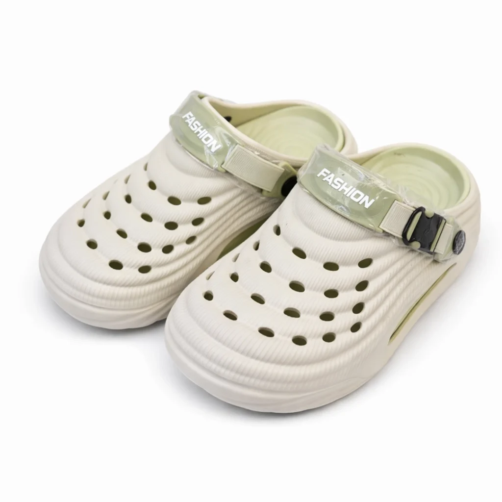 Men's premium off white fashion clogs with adjustable buckle strap imported BD