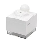 White portable humidifier with moon and mountain design night light BD