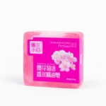 Sakura perfume essential oil soap 150g transparent pink bath bar BD