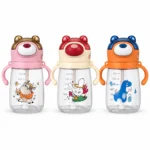 Kids Bear Water Bottle in Pink Cream Red and Orange Blue