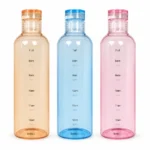 Motivational Time Marker Water Bottle in orange Blue and Pink
