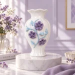Premium Ceramic Floral Vase with 3D Flower Design - Image 4