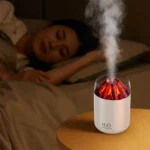 Volcano Flame Humidifier with Ambient Light in Bedroom