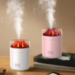 WT26 Volcano Flame Humidifier in White and Pink