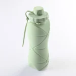 Light Blue Collapsible Water Bottle with Carry Strap