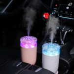Pink and White Eternal Flower Mini Humidifier with Colorful Light