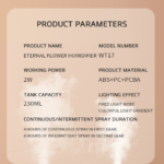Eternal Flower Mini Humidifier Specifications