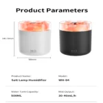 Salt Lamp Humidifier with Ambient Light – 500ml WH-04 - Image 6