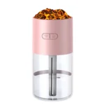 Pink Volcano Humidifier with Colorful Flame Light
