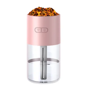 Pink Volcano Humidifier with Colorful Flame Light